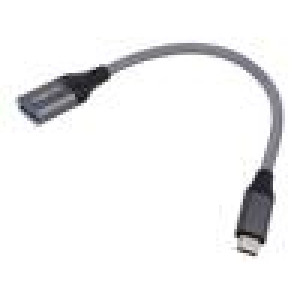 Kabel OTG,USB 3.2 USB A zásuvka,USB C vidlice 150mm šedá