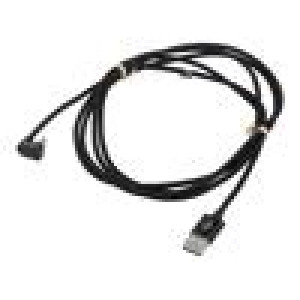 Kabel USB 2.0 USB C vidlice,USB C úhlová zástrčka 2m černá