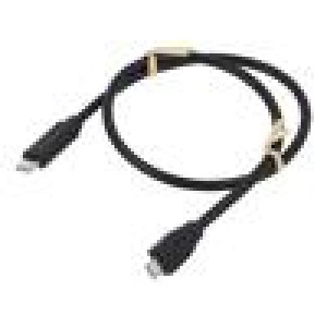 Kabel USB 2.0 USB B micro vidlice,USB C vidlice 1m černá