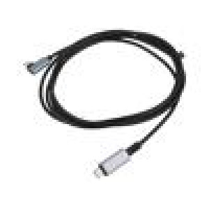 Kabel USB 2.0 USB C vidlice,USB C úhlová zástrčka 2m černá