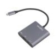 Adaptér HDMI 1.4,Thunderbolt 3,USB 3.2 zlacený 0,15m černá
