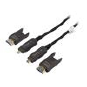 Kabel HDCP 2.2,HDMI 2.0,optický LSZH 10m černá