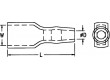 Návlek na konektor 5,8mm d:3mm PVC přírodní/modrá L:23mm