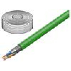 Vodič S/FTP 4x2x22AWG Cat 8.2 drát Cu LSZH zelená 500m