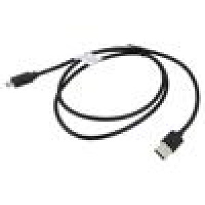 Kabel USB 2.0 USB A vidlice,USB C vidlice niklovaný 3m černá