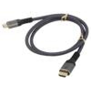 Kabel HDMI 2.1 HDMI vidlice,z obou stran PVC Dél: 1m Žíla: Cu