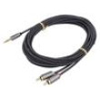 Kabel Jack 3,5mm 3pin vidlice,RCA vidlice x2 3m černo-šedá