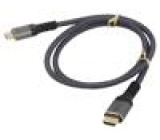 Kabel DisplayPort 1.2,HDMI 2.0 PVC Dél: 2m černo-šedá Žíla: Cu