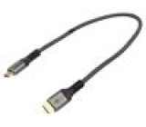 Kabel HDMI 2.1 HDMI vidlice,z obou stran PVC Dél: 0,5m