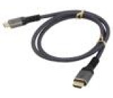 Kabel DisplayPort 1.2,HDMI 2.0 PVC Dél: 1m černo-šedá Žíla: Cu