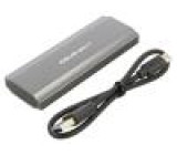 Box pro disky: M.2 PnP SATA III,USB 3.1 Mat.těl: hliník šedá