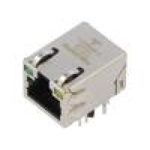 Zásuvka RJ45 PIN: 8 stíněný,s diodou LED Obvod: 8p8c THT
