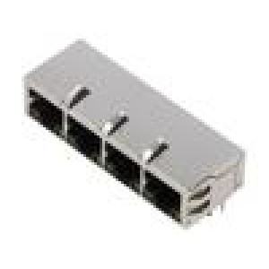 Zásuvka RJ45 PIN: 8 stíněný,s diodou LED Obvod: 8p8c THT