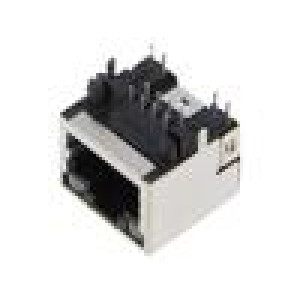 Zásuvka RJ45 PIN: 8 stíněný,s diodou LED Obvod: 8p8c THT