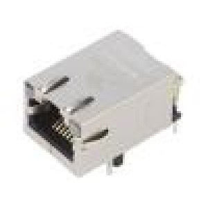 Zásuvka RJ45 PIN: 8 stíněný,s diodou LED Obvod: 8p8c THT