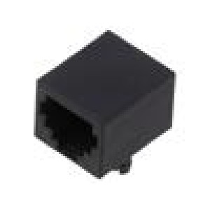 Zásuvka RJ11 PIN: 4 Obvod: 6p4c na PCB,zacvaknutí do PCB THT