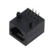 Zásuvka RJ12 PIN: 6 Obvod: 6p6c na PCB,zacvaknutí do PCB THT