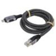 Kabel USB 3.1 RJ45 vidlice,USB C vidlice 1,5m 1Gbps textilní