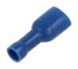 Faston: plochý 6,3mm 0,8mm zásuvka 1÷2,5mm2 krimpovací modrá