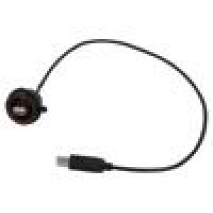 Kabel USB Buccaneer USB A zásuvka-zepředu,USB B vidlice 0,5m