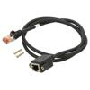 Prodlužka RJ45 S/FTP 6 CCA LSZH,PVC černá 1m Povrch: zlacený