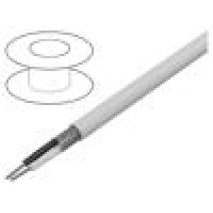 Vodič 2x24AWG lanko Cu TFE bílá -65÷200°C 600V CPR: Eca 100ft
