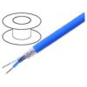 Vodič 1x2x20AWG lanko Cu PVC modrá 152m CPR: Eca 300V 500ft