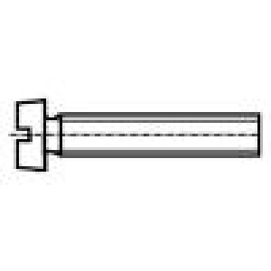Šroub M4x12 0,7 Hlava: válcová plochá mosaz DIN 84A ISO 1207