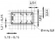 C93401 Relé elektromagnetické, signálové DPDT Ucívky:5VDC max250VAC