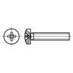 Šroub M4x20 Hlava: válcová Pozidriv PZ2 DIN 7985A ISO 7045
