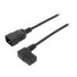 Kabel 3x1,5mm2 IEC C19 úhlová zásuvka,IEC C20 vidlice PVC 1m