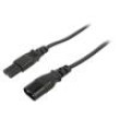 Kabel 2x0,75mm2 IEC C7 zásuvka,IEC C8 vidlice PVC 1,8m černá