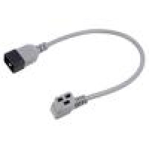 Kabel 3x1,5mm2 IEC C19 úhlová zásuvka,IEC C20 vidlice PVC