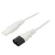 Kabel 2x0,75mm2 IEC C7 zásuvka,IEC C8 vidlice PVC 1m bílá