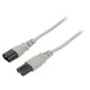 Kabel 2x0,75mm2 IEC C7 zásuvka,IEC C8 vidlice PVC 3m šedá