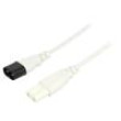 Kabel 2x0,75mm2 IEC C7 zásuvka,IEC C8 vidlice PVC 1,8m bílá