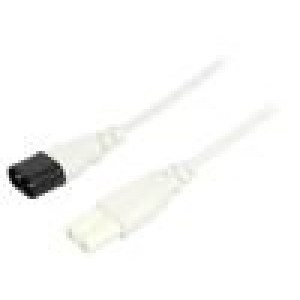 Kabel 2x0,75mm2 IEC C7 zásuvka,IEC C8 vidlice PVC 1,8m bílá