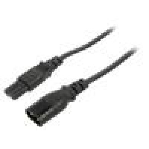 Kabel 2x0,75mm2 IEC C7 zásuvka,IEC C8 vidlice PVC 5m černá