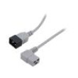 Kabel 3x1,5mm2 IEC C19 úhlová zásuvka,IEC C20 vidlice PVC 1m