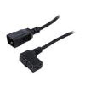Kabel 3x1,5mm2 IEC C19 úhlová zásuvka,IEC C20 vidlice PVC
