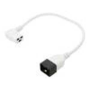 Kabel 3x1,5mm2 IEC C19 úhlová zásuvka,IEC C20 vidlice PVC