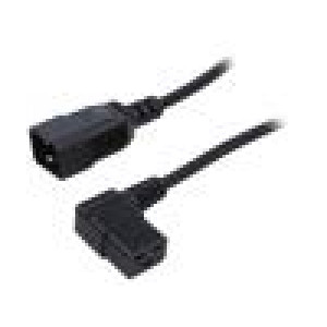 Kabel 3x1,5mm2 IEC C19 úhlová zásuvka,IEC C20 vidlice PVC 3m