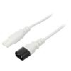 Kabel 2x0,75mm2 IEC C7 zásuvka,IEC C8 vidlice PVC 0,5m bílá