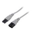 Kabel 2x0,75mm2 IEC C7 zásuvka,IEC C8 vidlice PVC 5m šedá