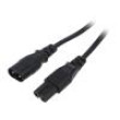 Kabel 2x0,75mm2 IEC C7 zásuvka,IEC C8 vidlice PVC 1m černá