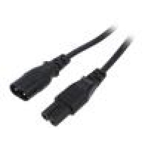 Kabel 2x0,75mm2 IEC C7 zásuvka,IEC C8 vidlice PVC 1m černá