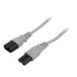 Kabel 2x0,75mm2 IEC C7 zásuvka,IEC C8 vidlice PVC 1,8m šedá