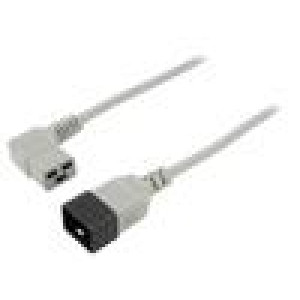 Kabel 3x1,5mm2 IEC C19 úhlová zásuvka,IEC C20 vidlice PVC 3m