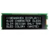 Zobrazovač: OLED alfanumerický 20x4 Rozm: 92x31,5x6,5mm bilá
