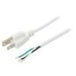 Kabel 3x18AWG NEMA 5-15 (B) vidlice,vodiče PVC 2m bílá 10A
